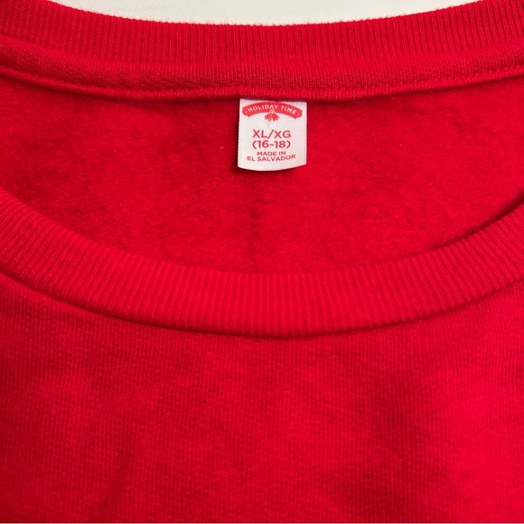 Christmas Sweatshirt Women's XL Red Embroidered  'Tis the Season to be Jolly NWT - Picture 8 of 9